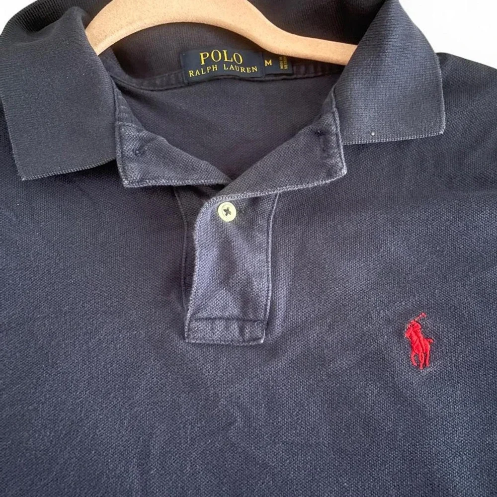 Classic Polo Ralph Lauren short sleeve polo shirt in navy blue